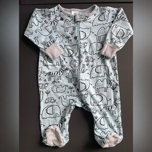 Gerber Blue Safari Print Kids Footie